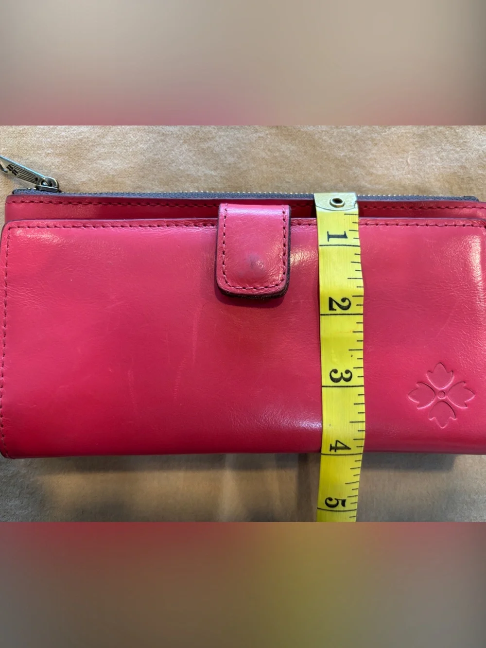 Patricia Nash Pink Leather Continental Wallet with Zip and Snap